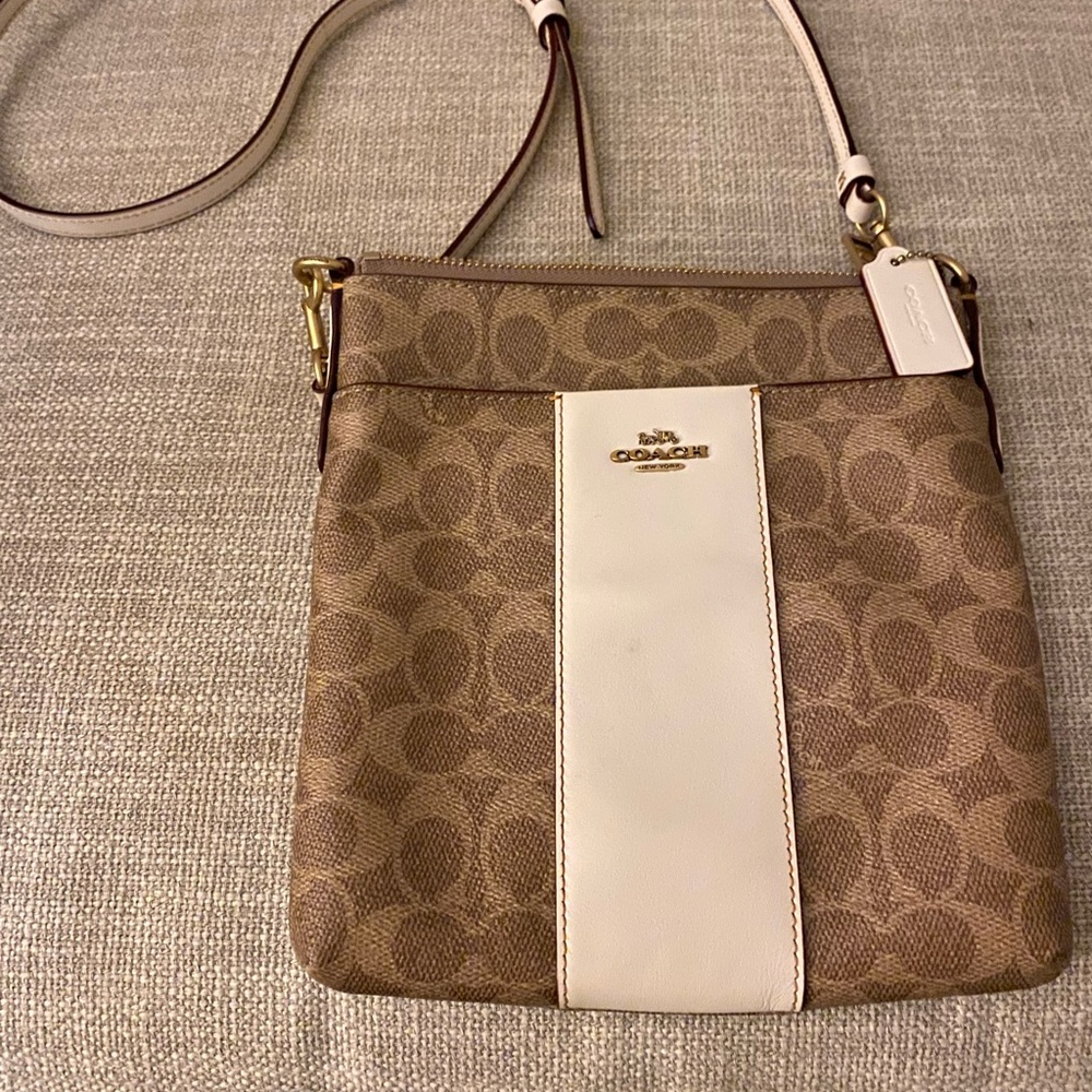 Coach Tan and Cream Crossbody Bag